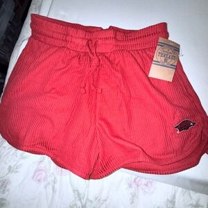 Rivalry Threads Arkansas Razorbacks Shorts Womens Large Red NWT Ribbed Lounge